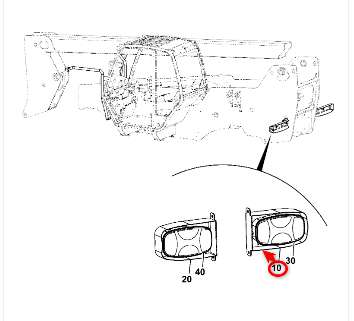 RH Rear Light Shroud: 401/A8394