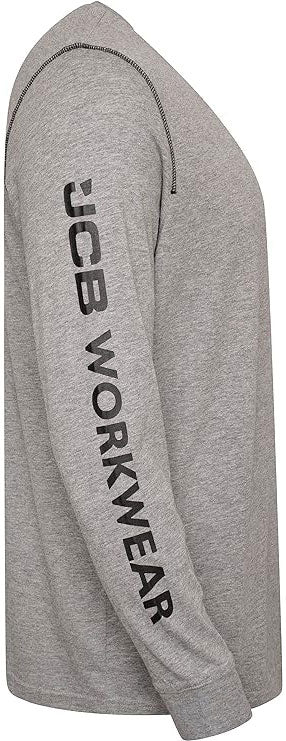 JCB Workwear Long Sleeve Grey T-Shirt