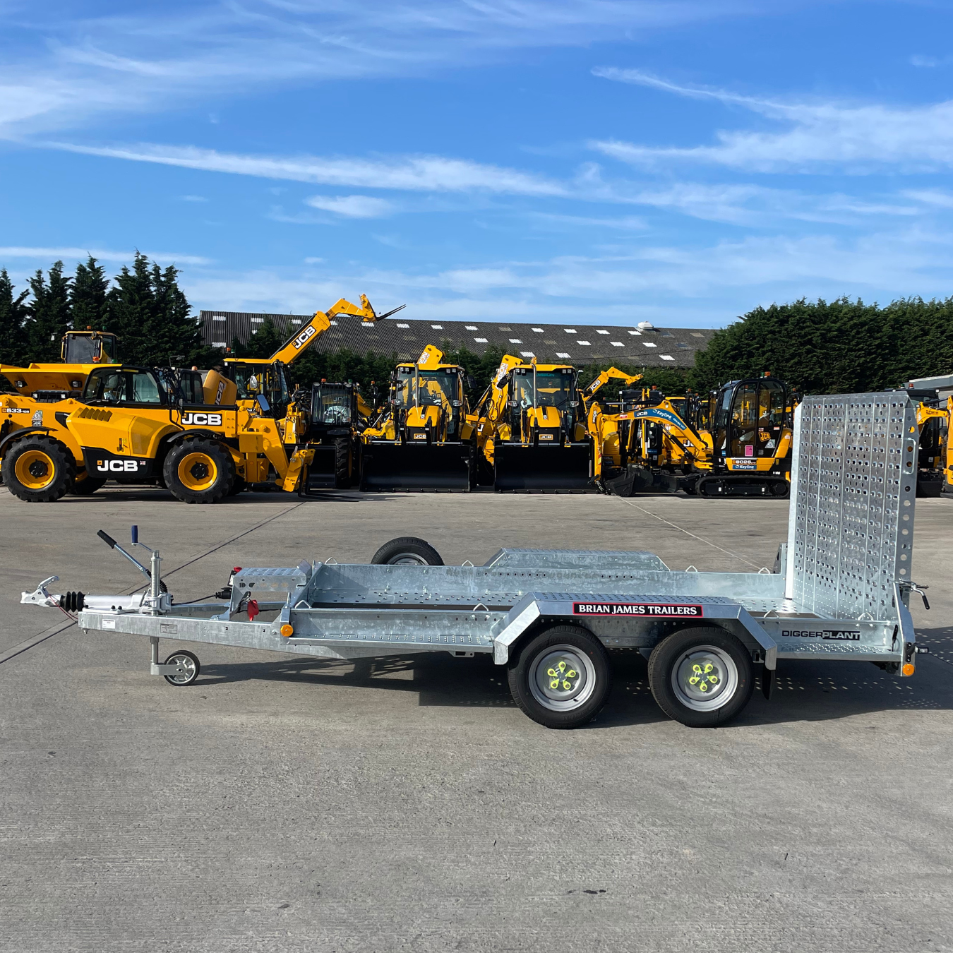 Digger Plant Trailer - 3.2m x 1.7m, 3.5t, 2 Axle, 12in wheel