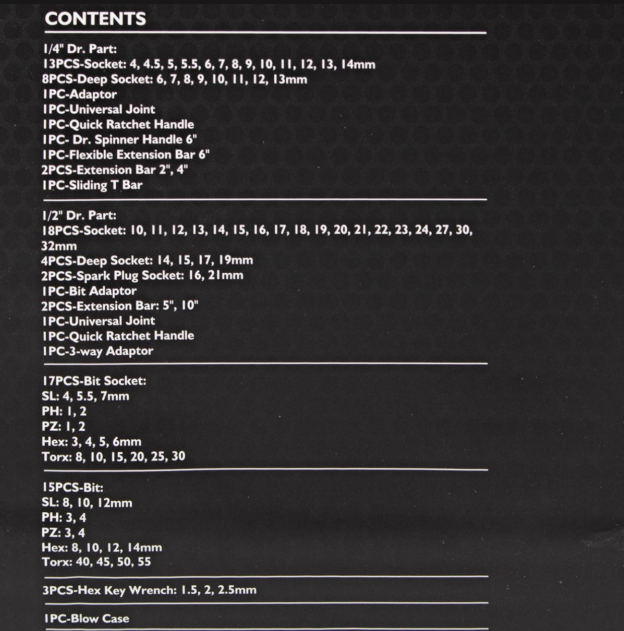 JCB 94 Piece Socket and Bit Set | JCB-4941‐5