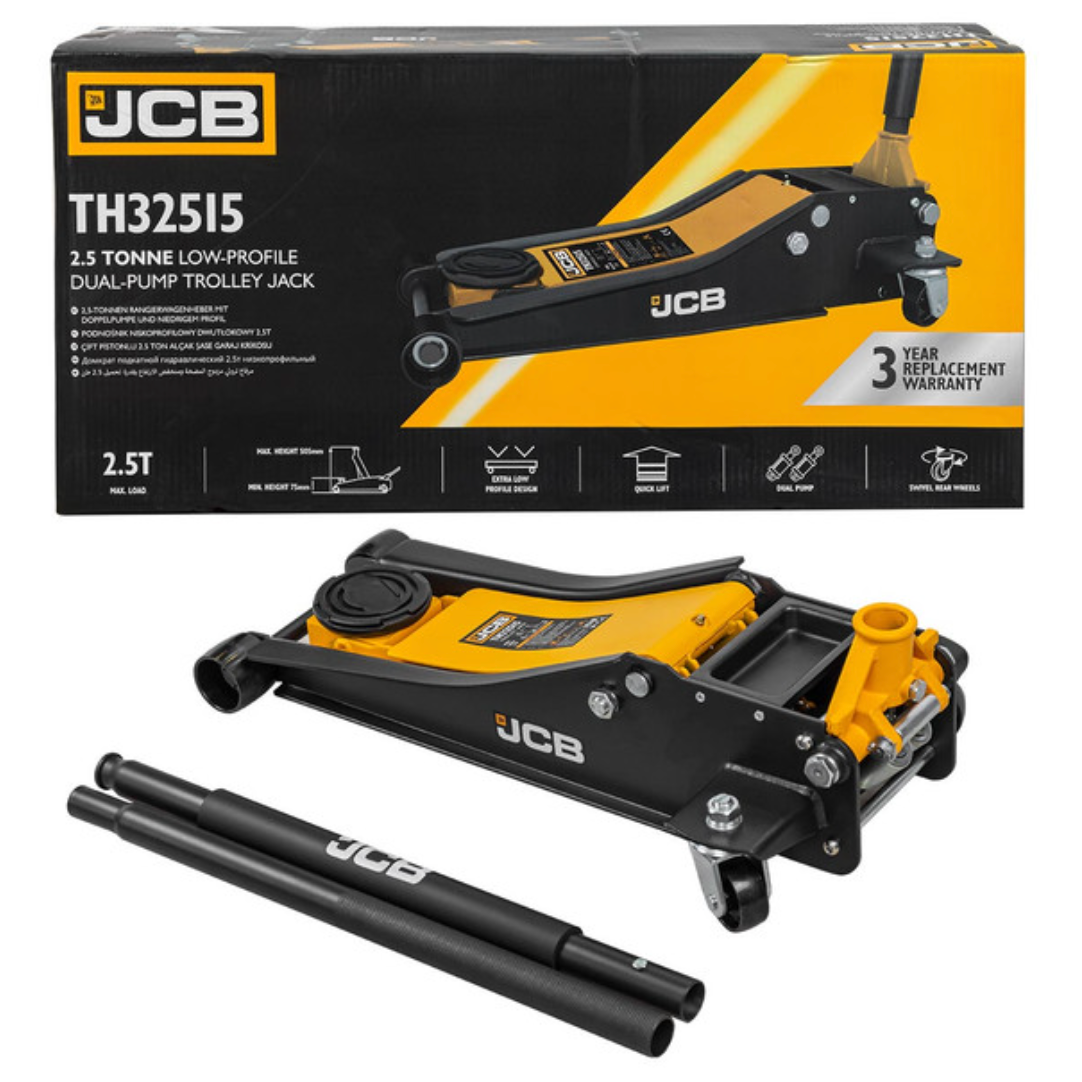 JCB 2.5 Tonne Low-Profile Double-Pump Trolley Jack | JCB-TH32515