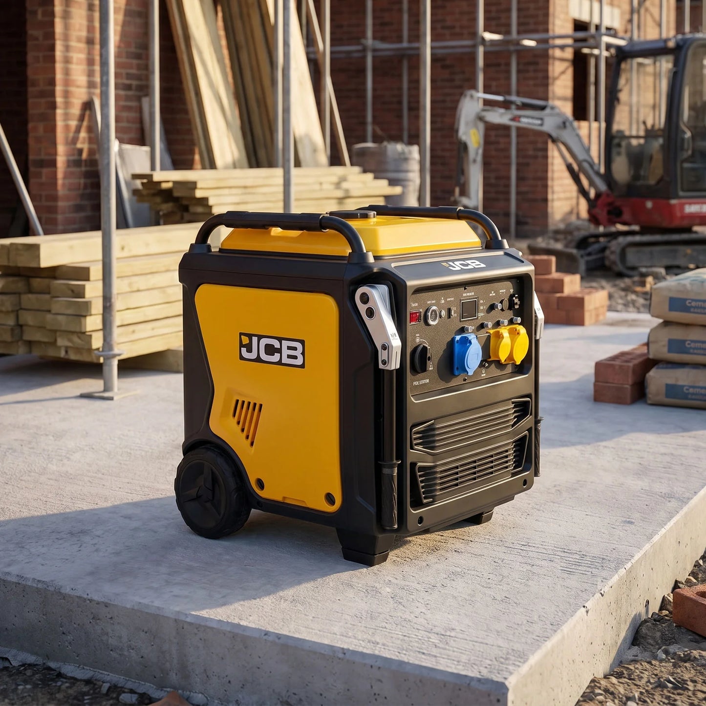 JCB, 11kW Dual-Voltage Inverter Generator, Remote Start, Wheels: ZJCB-IG12000DVE