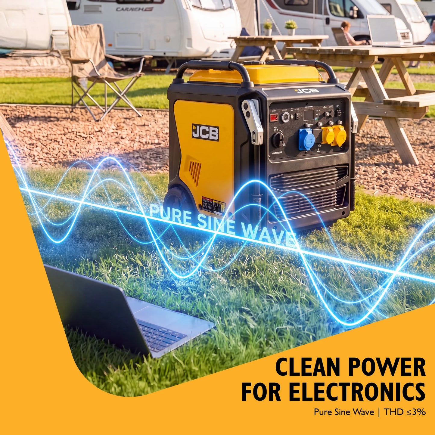 JCB, 11kW Dual-Voltage Inverter Generator, Remote Start, Wheels: ZJCB-IG12000DVE
