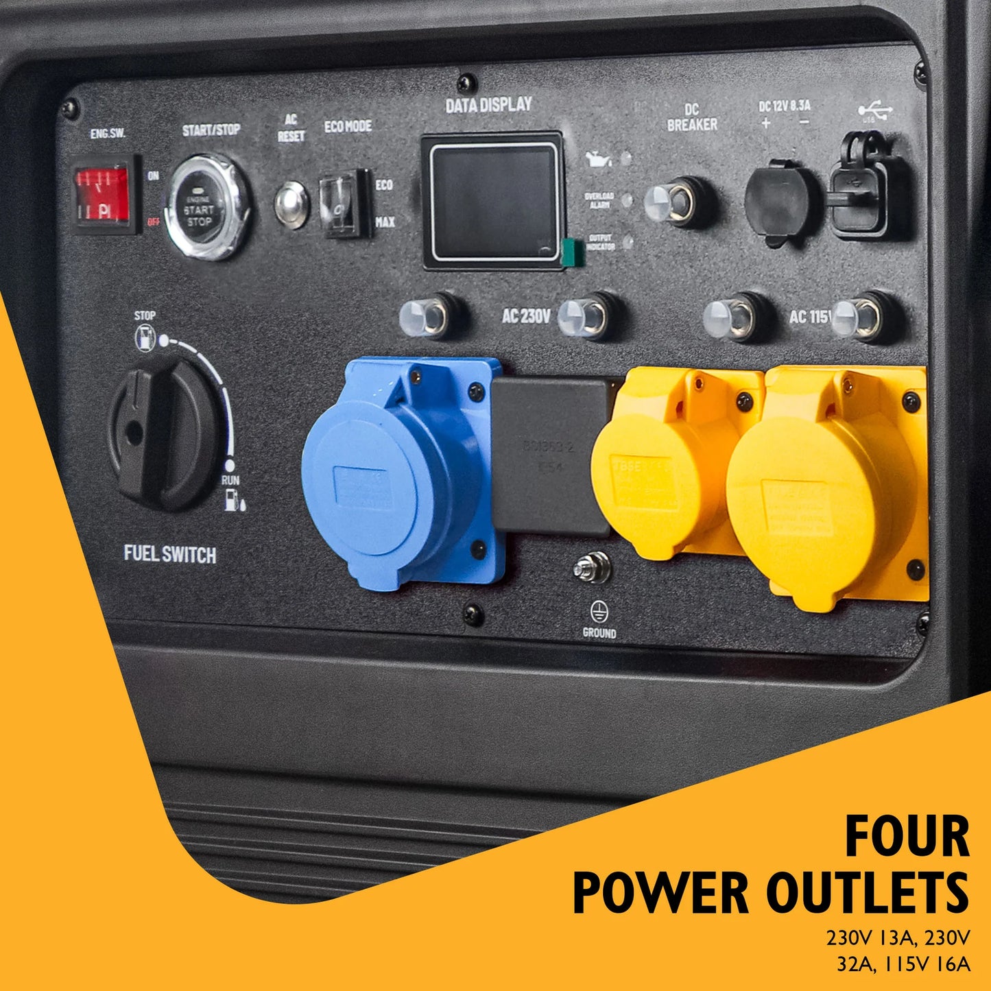 JCB, 11kW Dual-Voltage Inverter Generator, Remote Start, Wheels: ZJCB-IG12000DVE