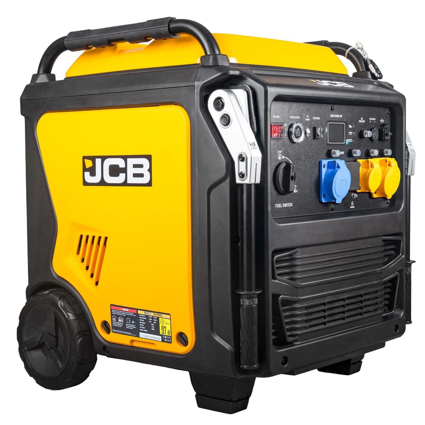 JCB, 11kW Dual-Voltage Inverter Generator, Remote Start, Wheels: ZJCB-IG12000DVE