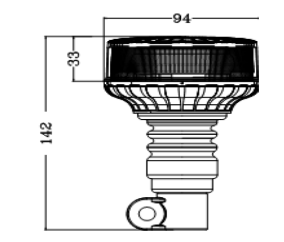 Amber Low Profile Pole Mount Beacon: 700/L0003