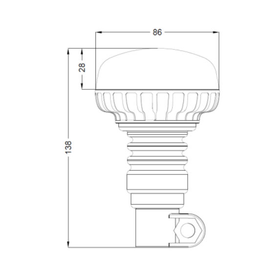 Amber Micro Pole Mount Beacon: 700/M0005