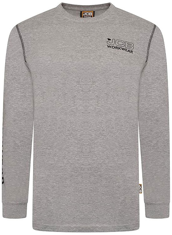 JCB Workwear Long Sleeve Grey T-Shirt
