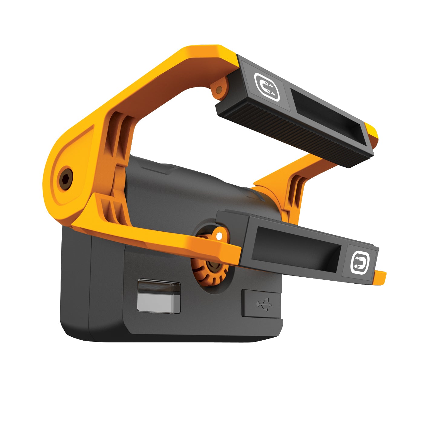 JCB Tuffclamp LED Rechargeable 1500 Lumen Work Light with Strong Clamp, Magnetic Base with 360 Degree Rotation, Stepless Dimming, Digital Battery Display