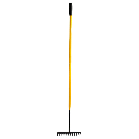 JCB 12 Teeth Garden Rake, 150cm x 30cm Head, Tubular Steel | JCBGR01