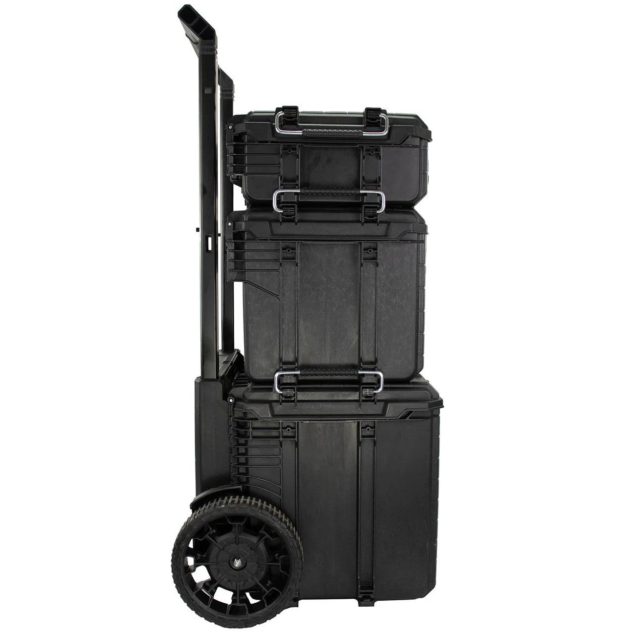 JCB Site System, 3-Piece Modular Tool Storage, Box and Organiser with Cart, 9’’ Wheels: JCB-SITESYS-ST