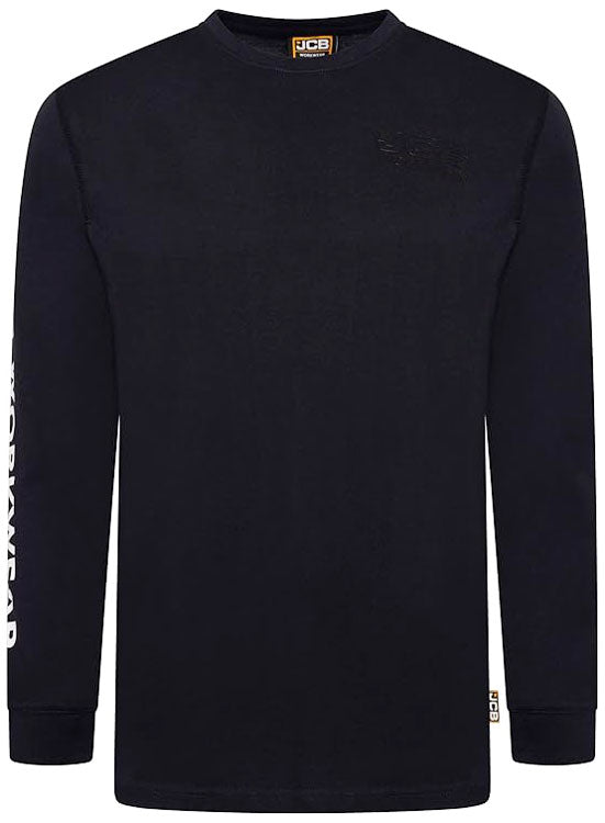 JCB Workwear Long Sleeve Navy T-Shirt