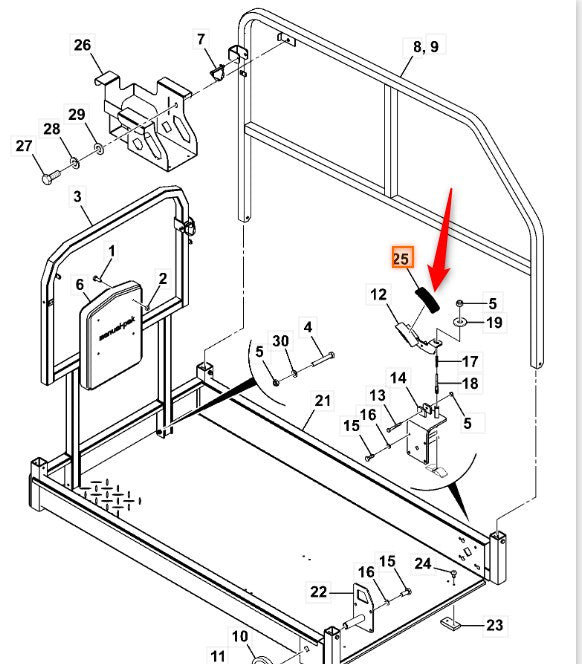 JCB Anti-slip pedal cover: 443/E0324