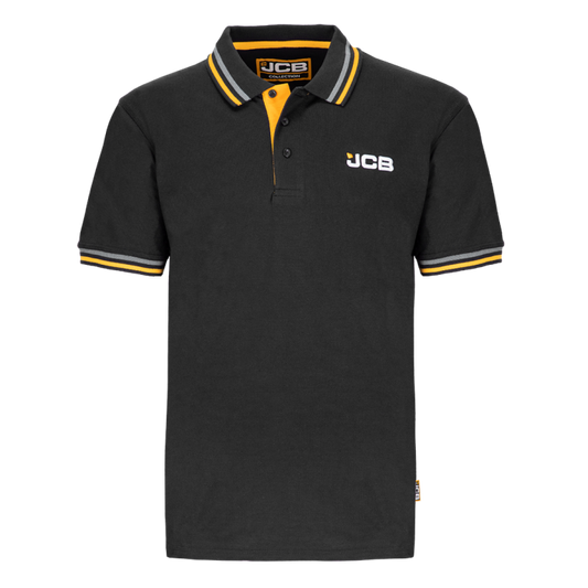 JCB Black Tipped Polo Shirt