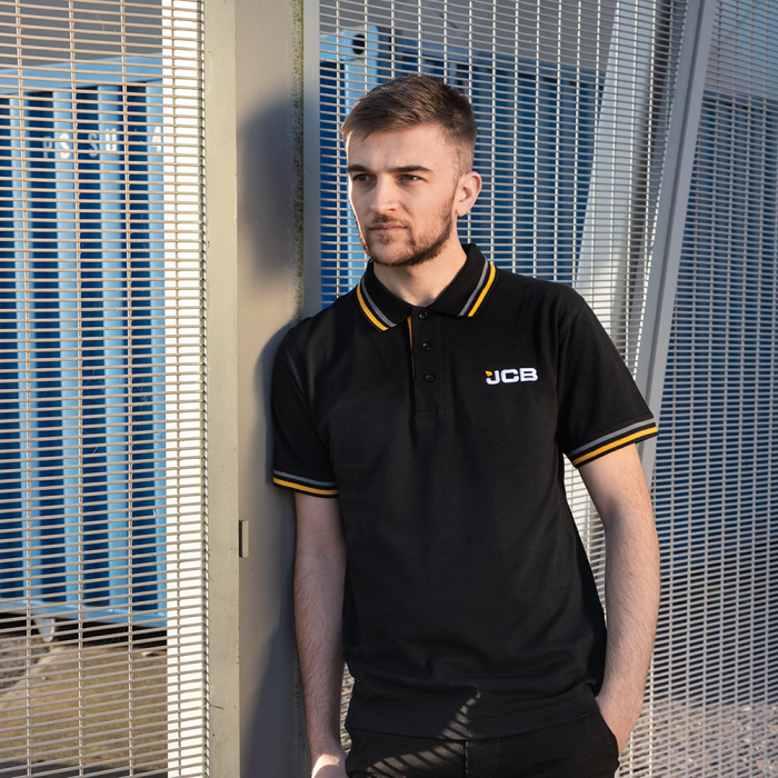 JCB Black Tipped Polo Shirt