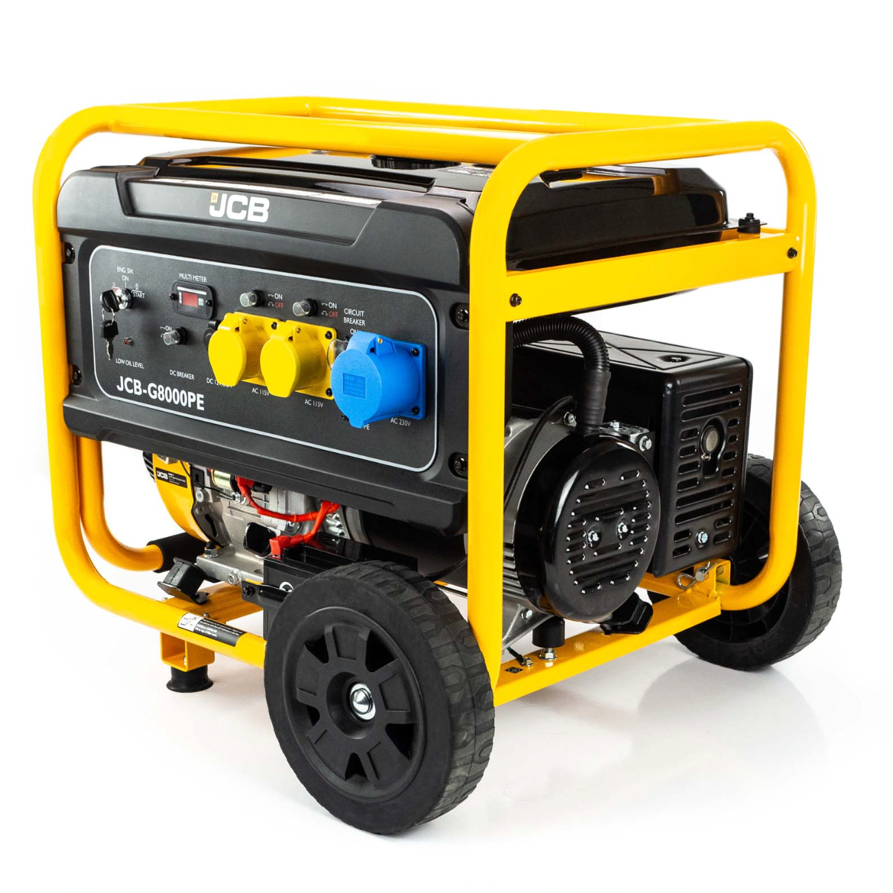 JCB 7.9kW / 9.8kVA Petrol Site Generator | 115V / 230V | 15hp 457cc Engine | Recoil & Electric Start