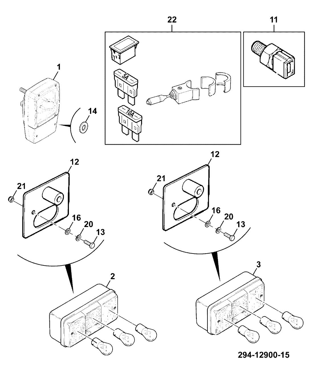 Right Rear Light with Rear Fog Lamp: 700/40100 – Watling JCB