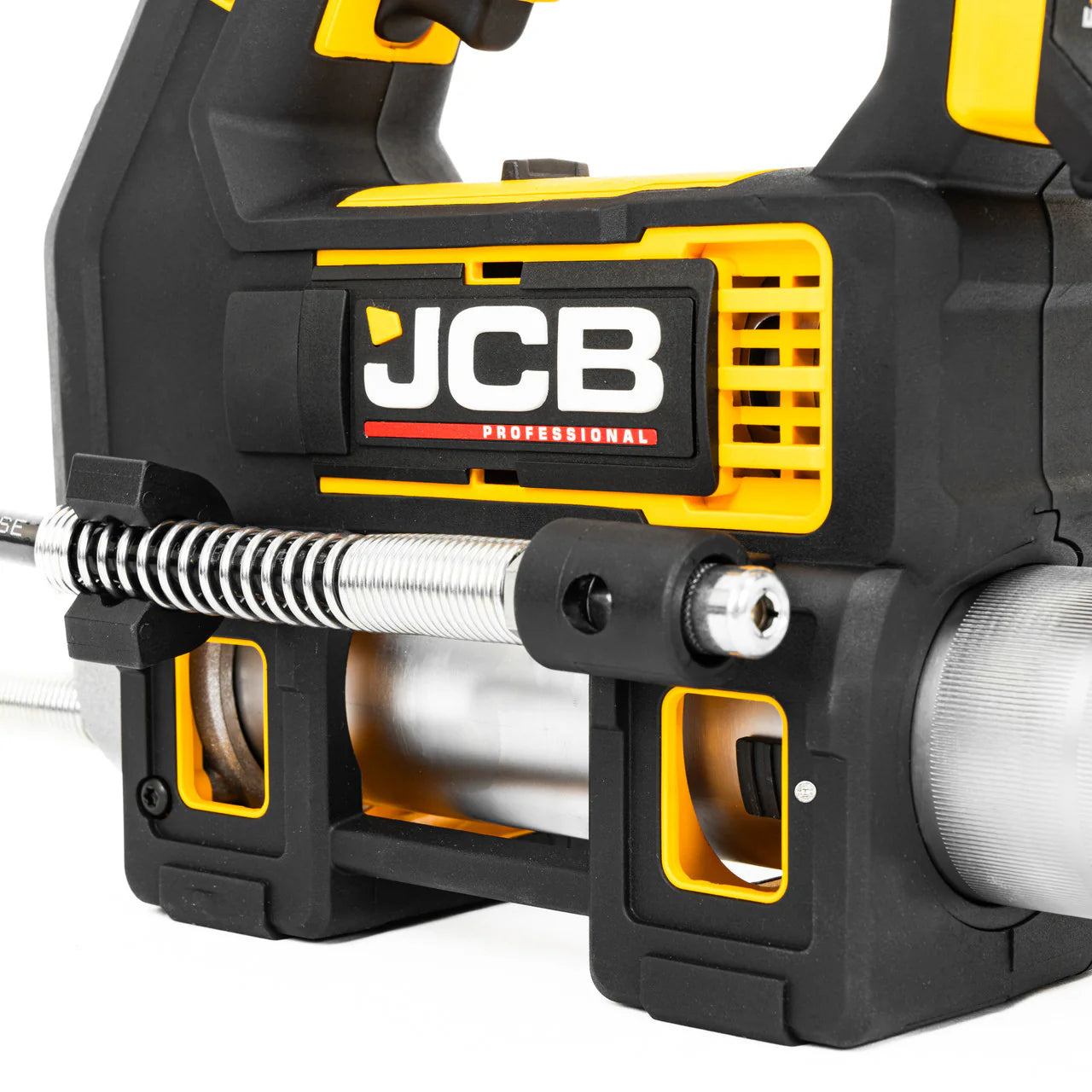 JCB 18V Kit with 1/2" Drive Impact Wrench, Grease Gun, 2 Batteries + Fast Charger: ZJCB-18PKIT-5