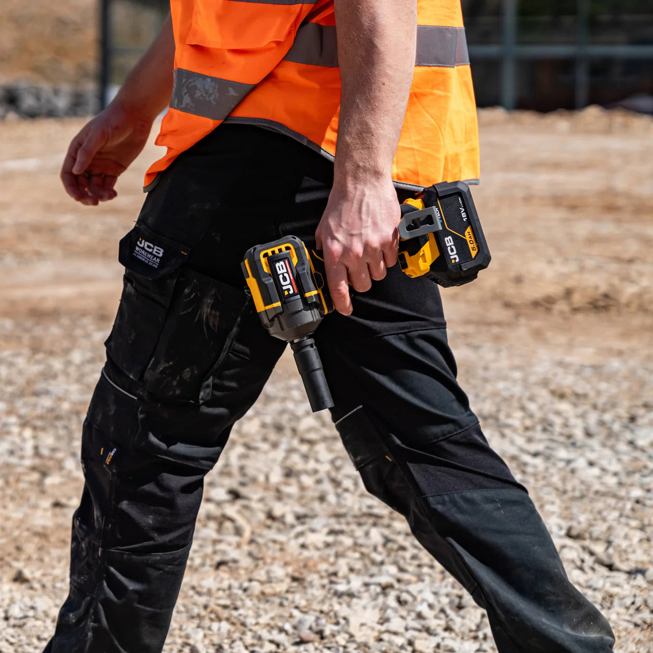 JCB 18V Kit with 1/2" Drive Impact Wrench, Grease Gun, 2 Batteries + Fast Charger: ZJCB-18PKIT-5