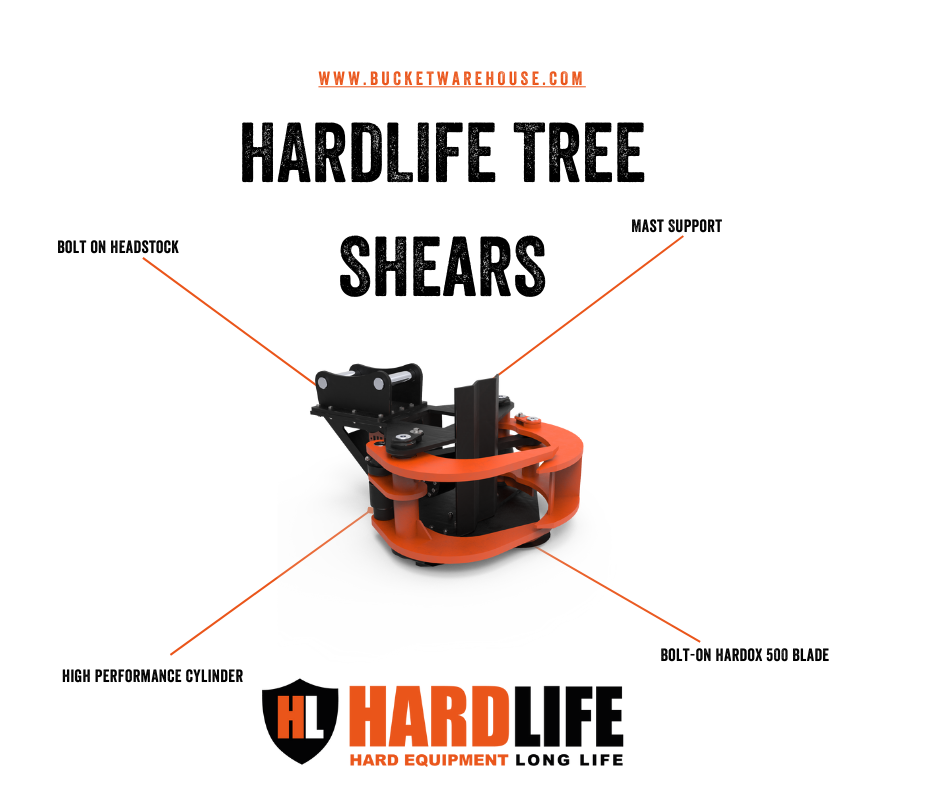 JCB 220X Hydraulic Excavator Tree Shear 10-22 Tonne - Hardlife
